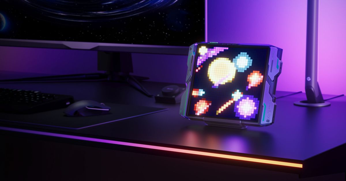 An image showing the Govee Gaming Pixel Light on a desk